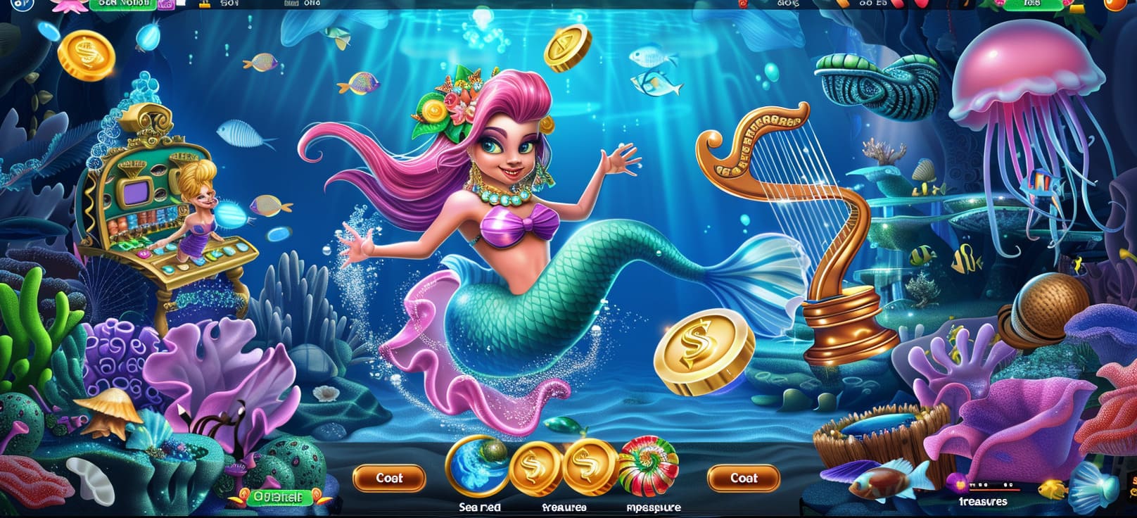 Caça-níqueis de sereia online com tesouros do mar no 2400bet cassino
